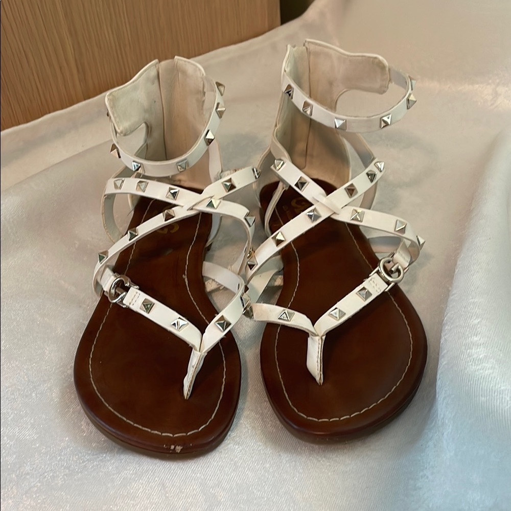 Guess White Studded Sandals